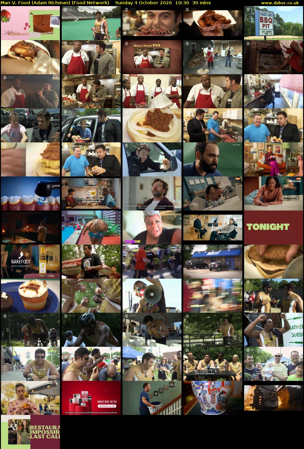 Man V. Food (Adam Richman) (Food Network) Sunday 4 October 2026 10:30 - 11:00