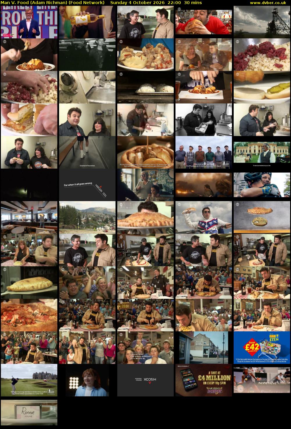 Man V. Food (Adam Richman) (Food Network) Sunday 4 October 2026 22:00 - 22:30