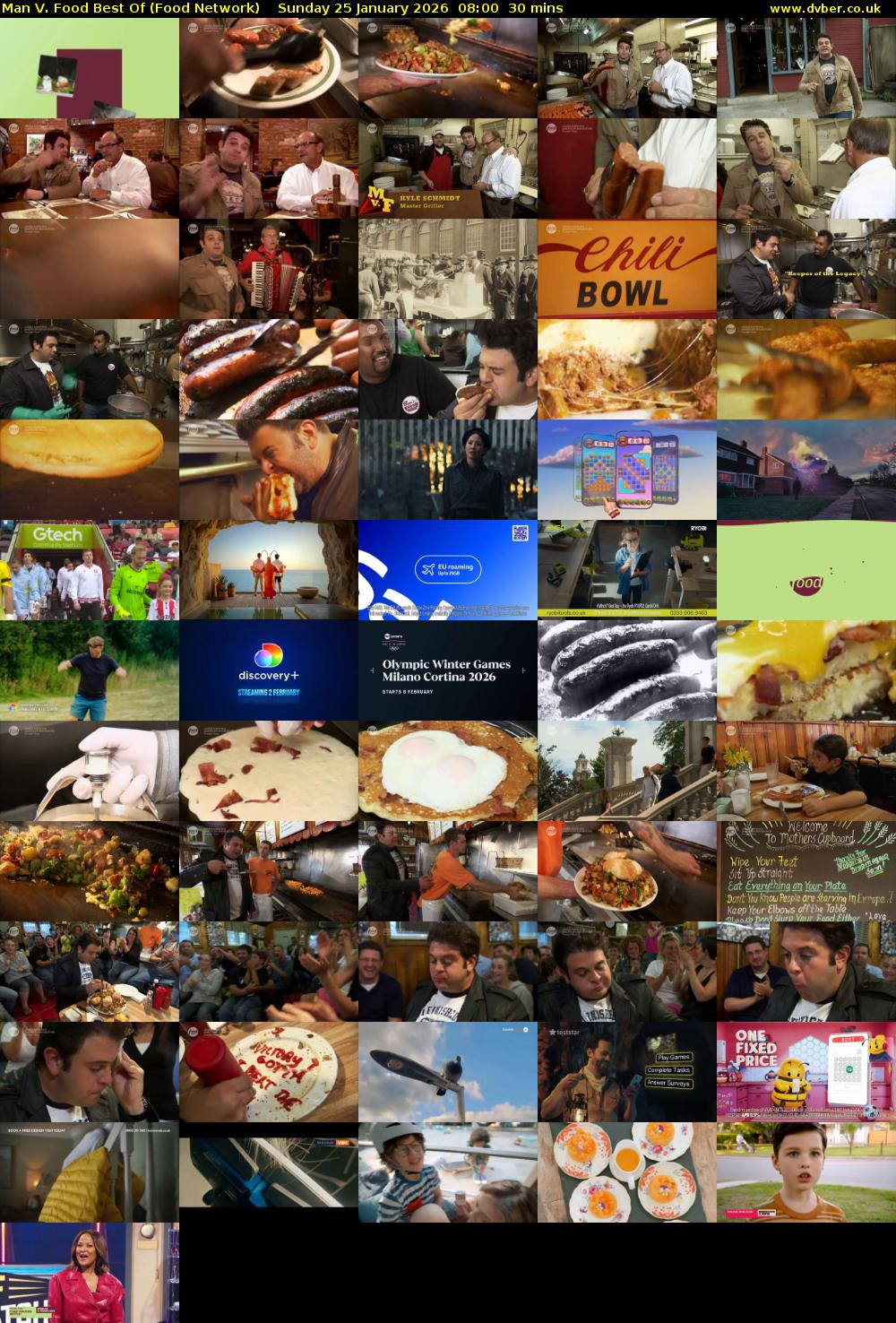 Man V. Food Best Of (Food Network) Sunday 25 January 2026 08:00 - 08:30