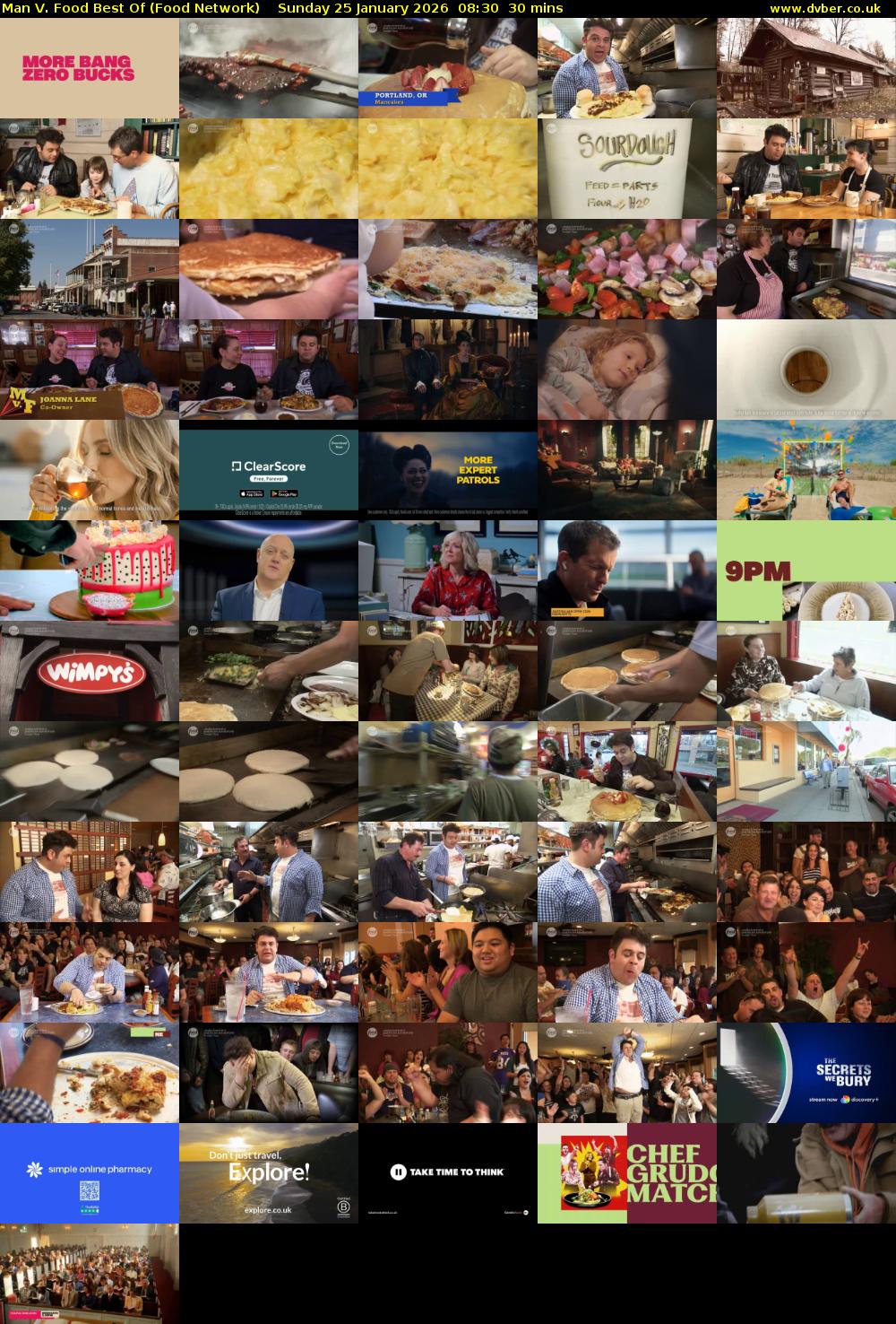 Man V. Food Best Of (Food Network) Sunday 25 January 2026 08:30 - 09:00