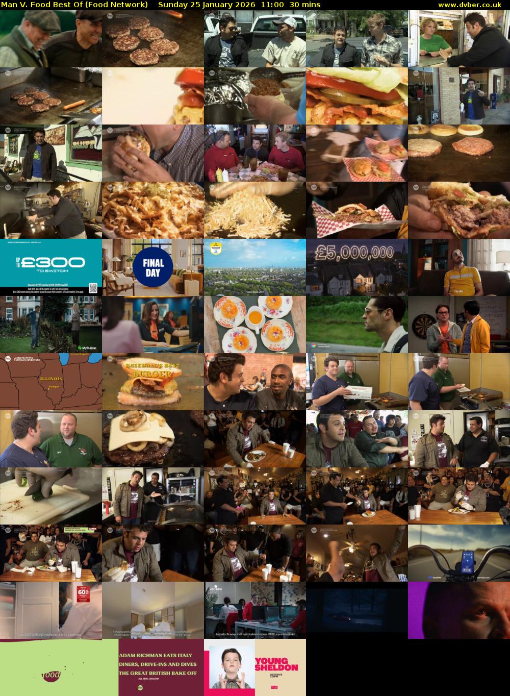 Man V. Food Best Of (Food Network) Sunday 25 January 2026 11:00 - 11:30