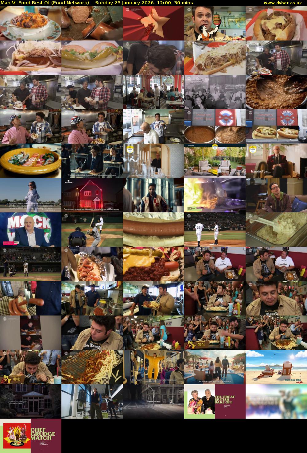 Man V. Food Best Of (Food Network) Sunday 25 January 2026 12:00 - 12:30