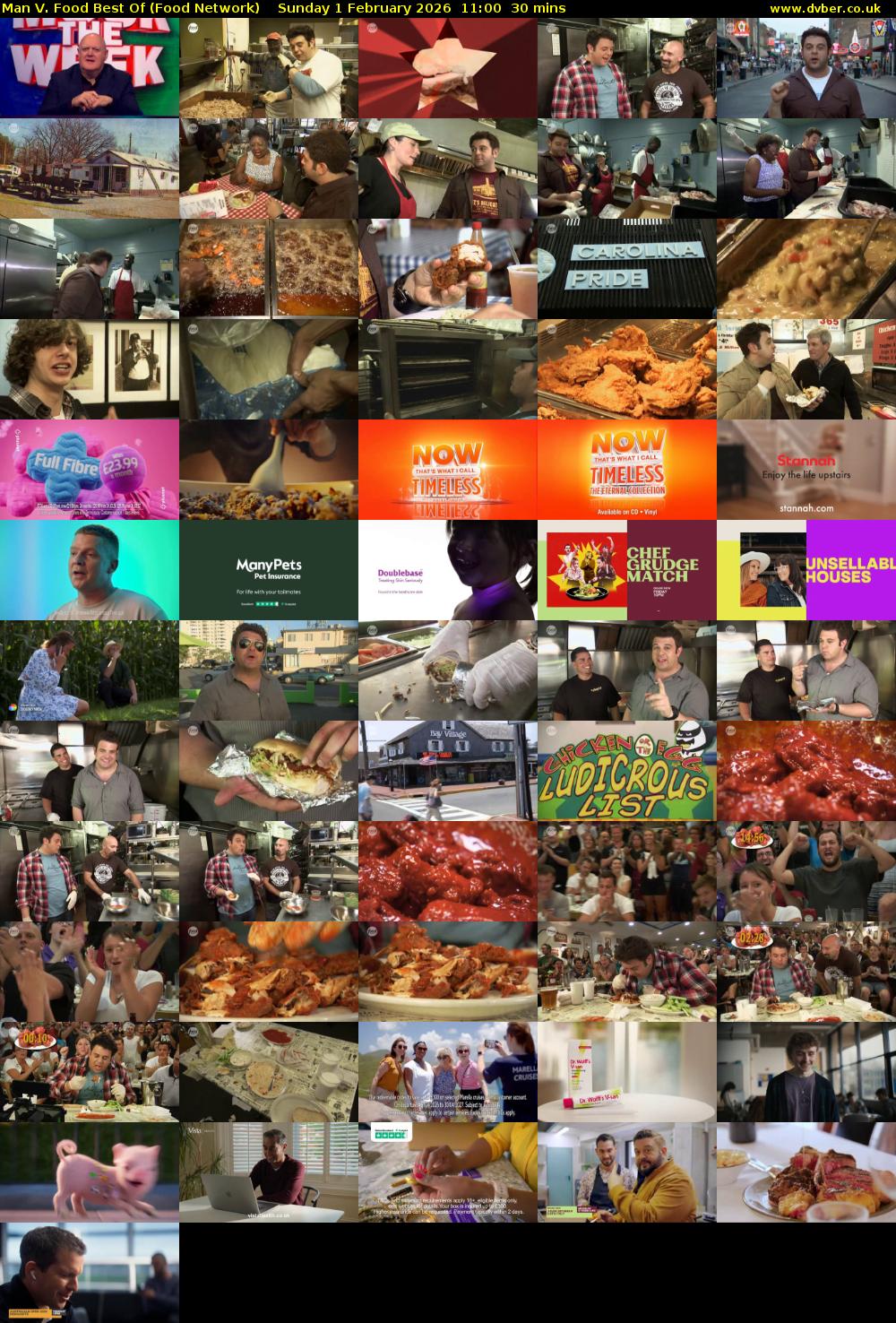 Man V. Food Best Of (Food Network) Sunday 1 February 2026 11:00 - 11:30