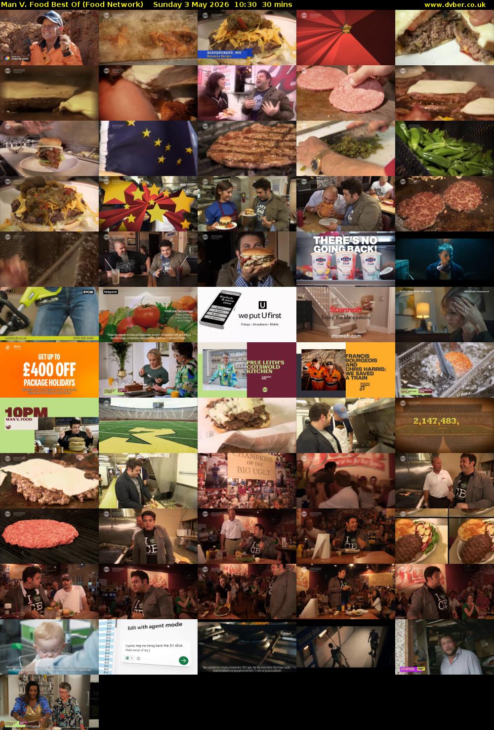 Man V. Food Best Of (Food Network) Sunday 3 May 2026 10:30 - 11:00