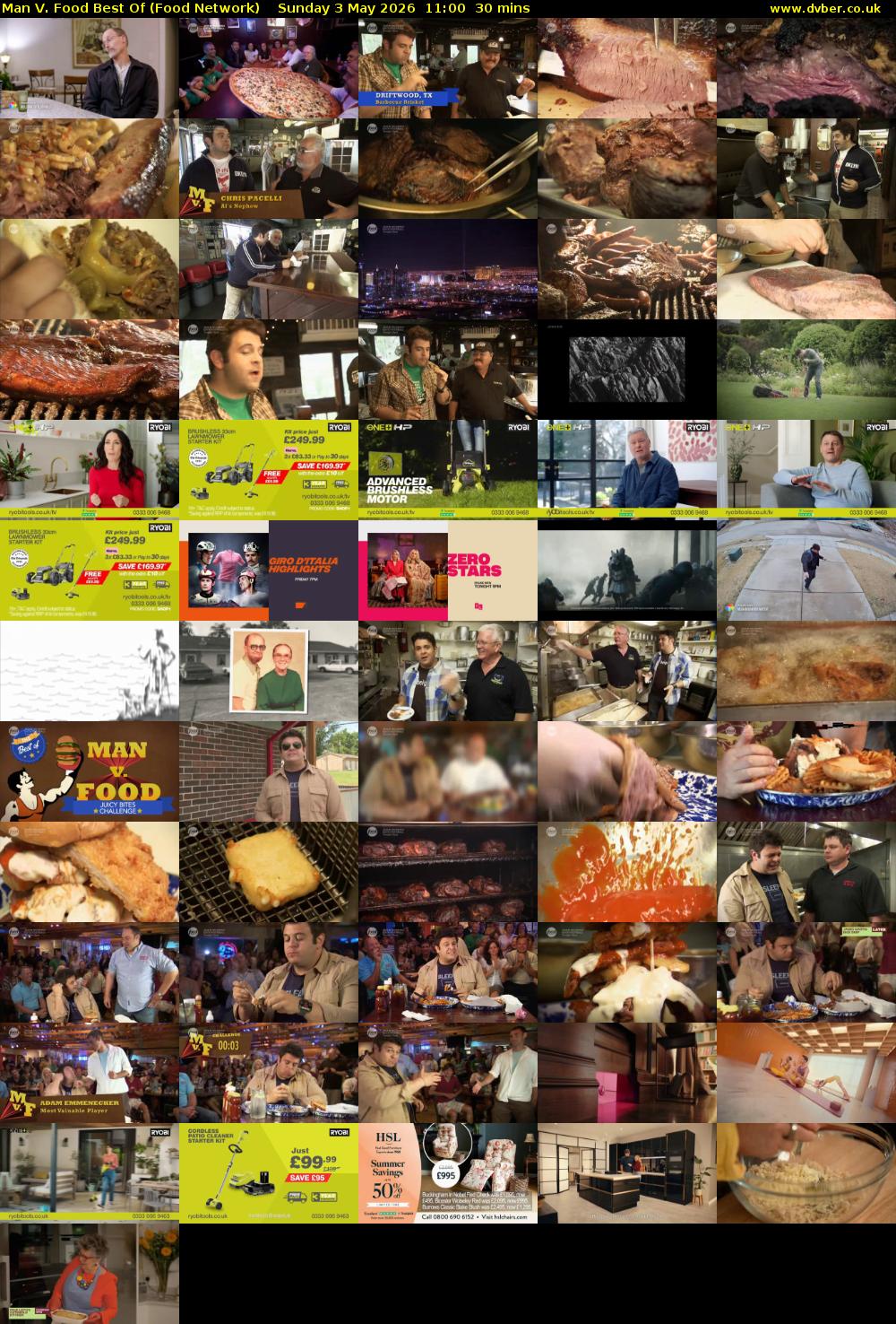 Man V. Food Best Of (Food Network) Sunday 3 May 2026 11:00 - 11:30