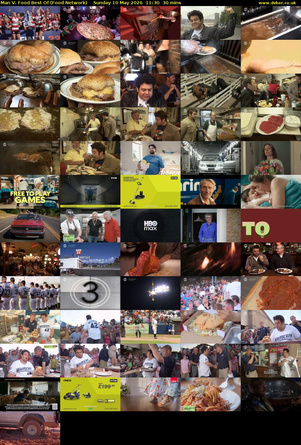 Man V. Food Best Of (Food Network) Sunday 10 May 2026 11:30 - 12:00