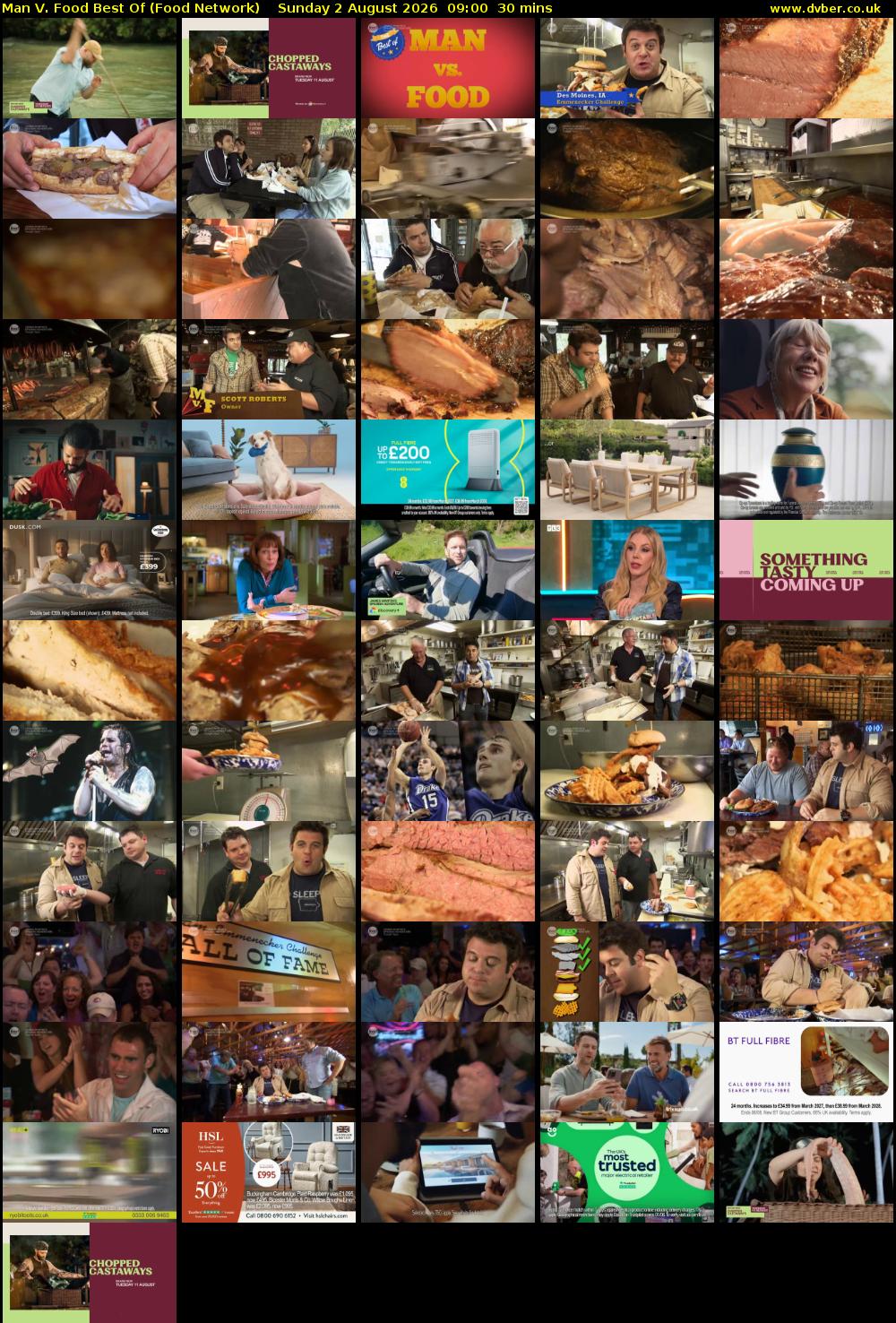 Man V. Food Best Of (Food Network) Sunday 2 August 2026 09:00 - 09:30