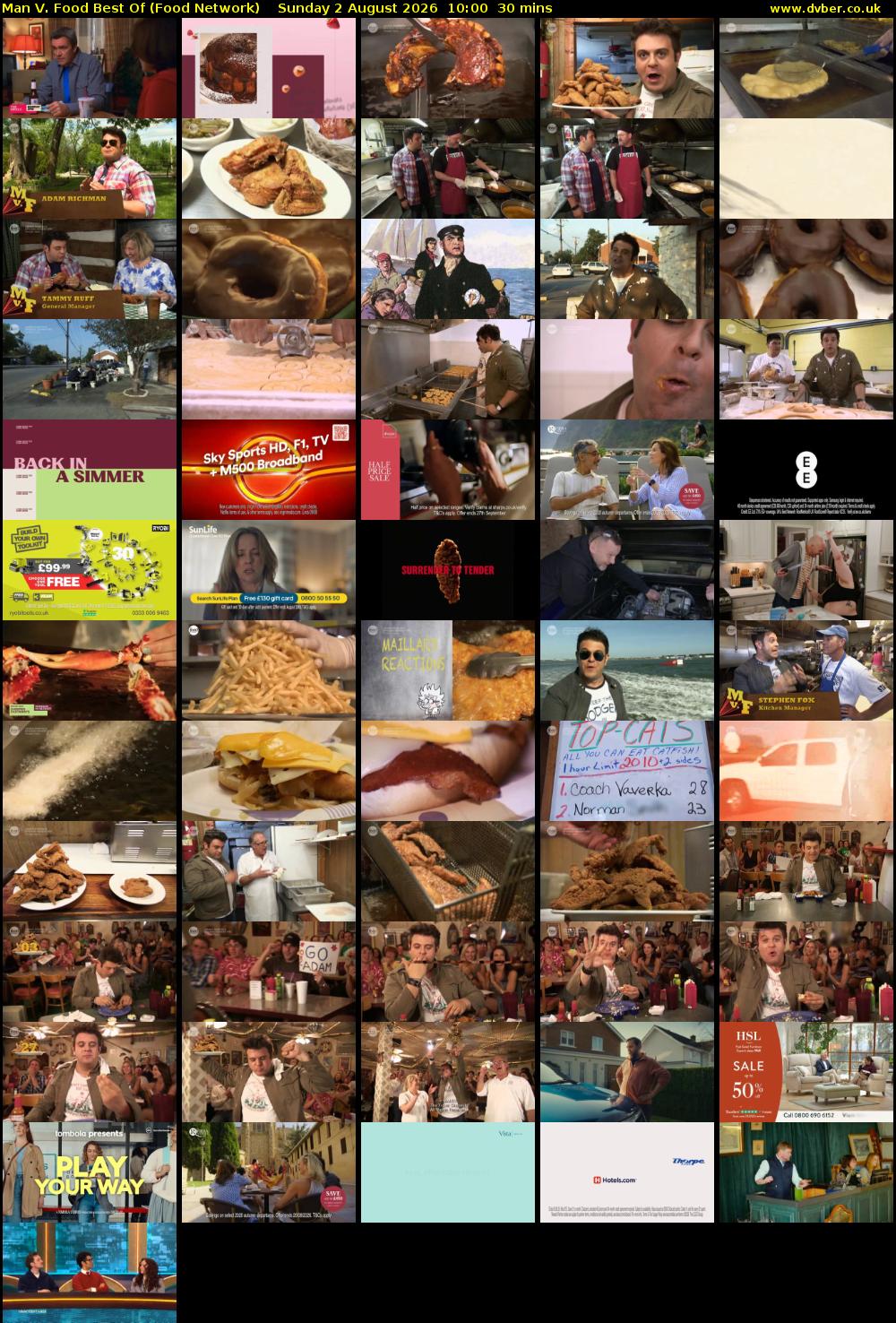 Man V. Food Best Of (Food Network) Sunday 2 August 2026 10:00 - 10:30
