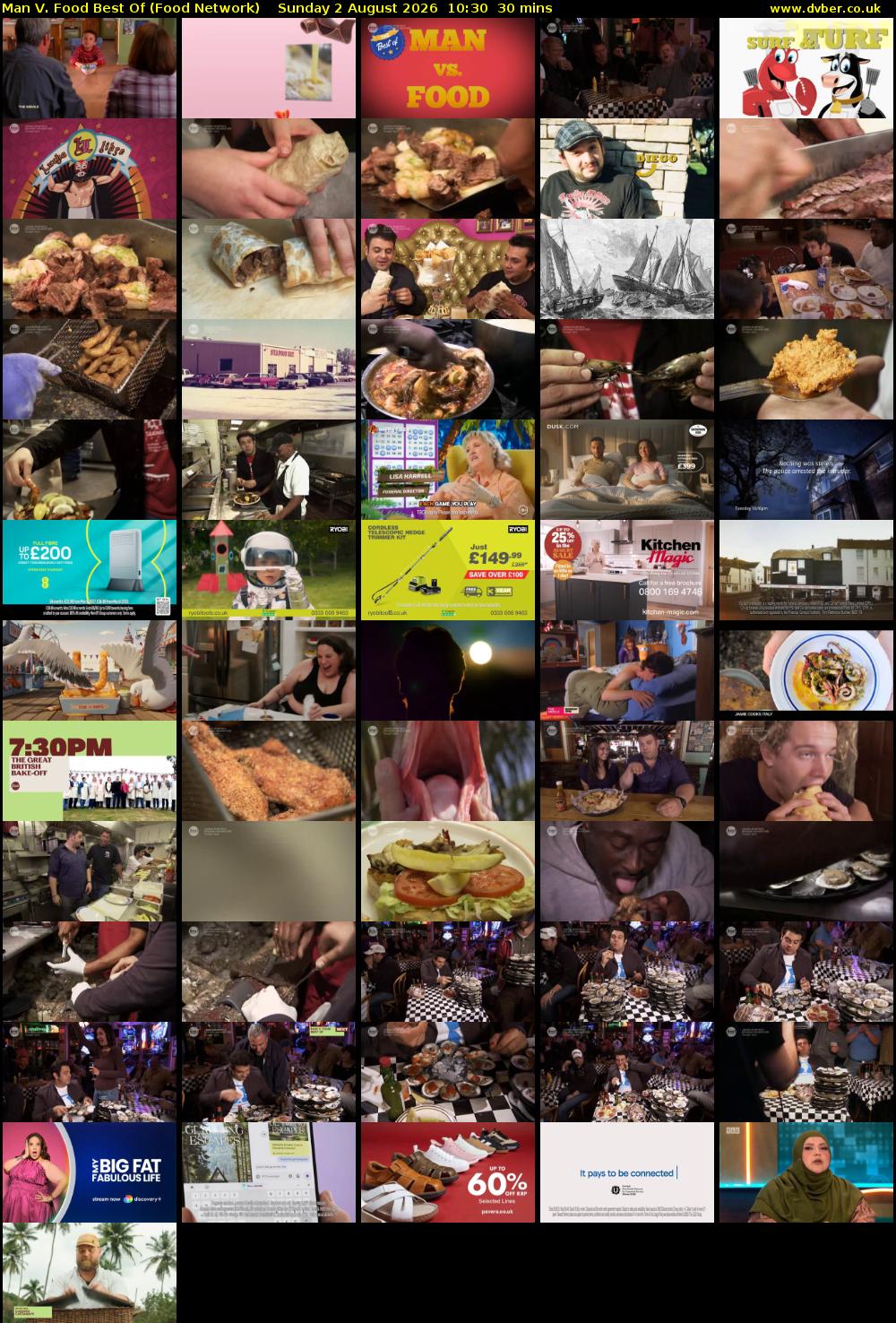 Man V. Food Best Of (Food Network) Sunday 2 August 2026 10:30 - 11:00