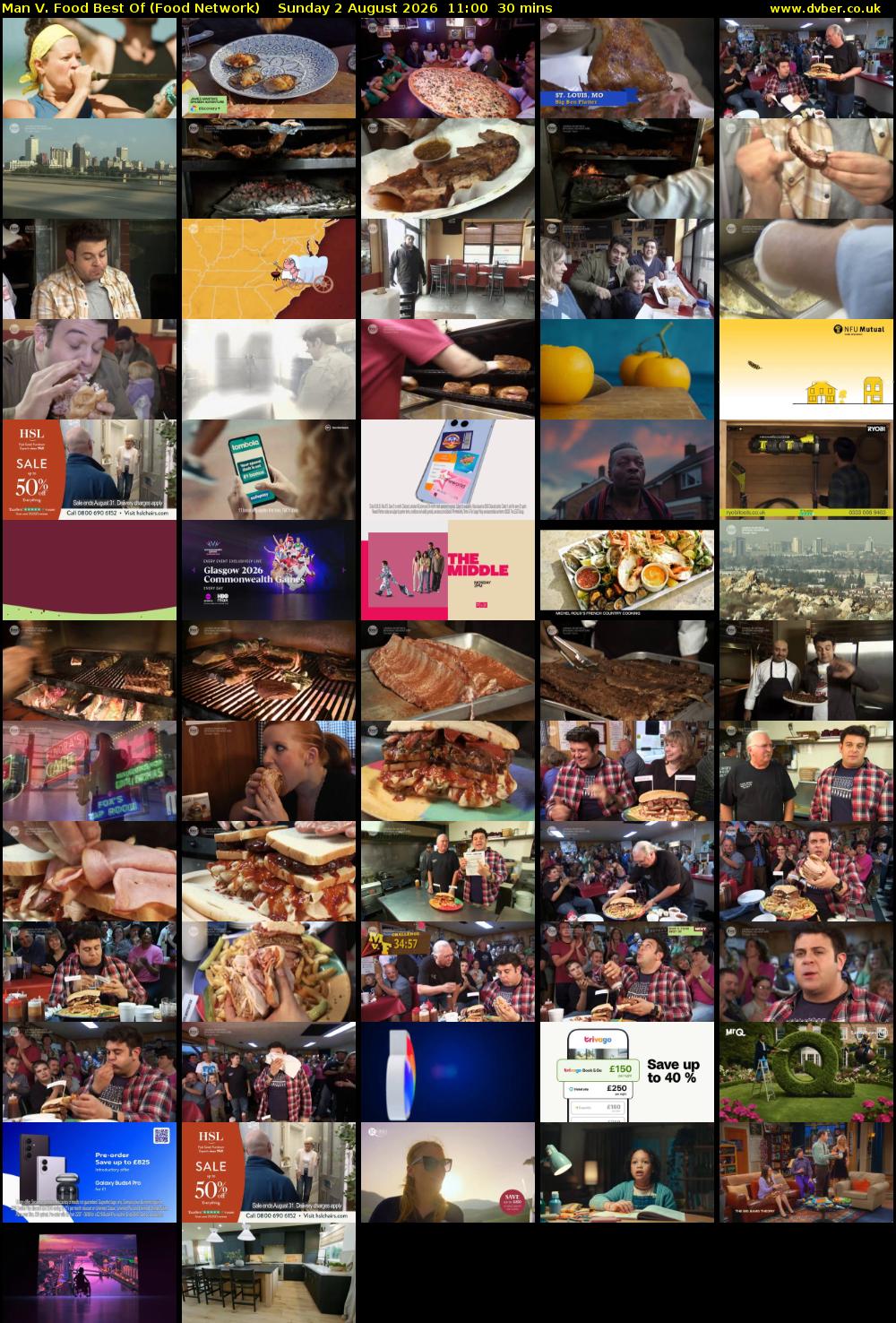 Man V. Food Best Of (Food Network) Sunday 2 August 2026 11:00 - 11:30