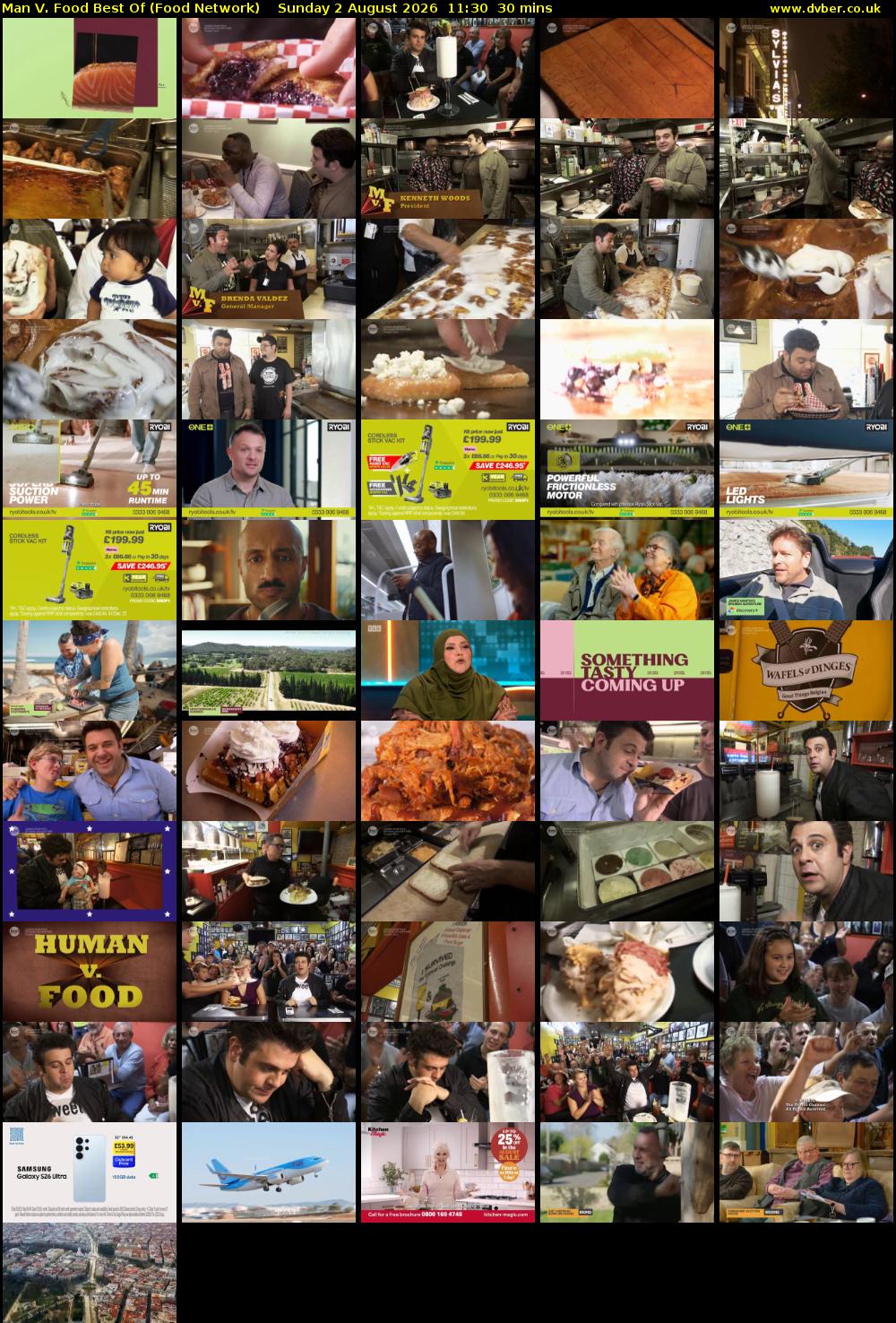 Man V. Food Best Of (Food Network) Sunday 2 August 2026 11:30 - 12:00