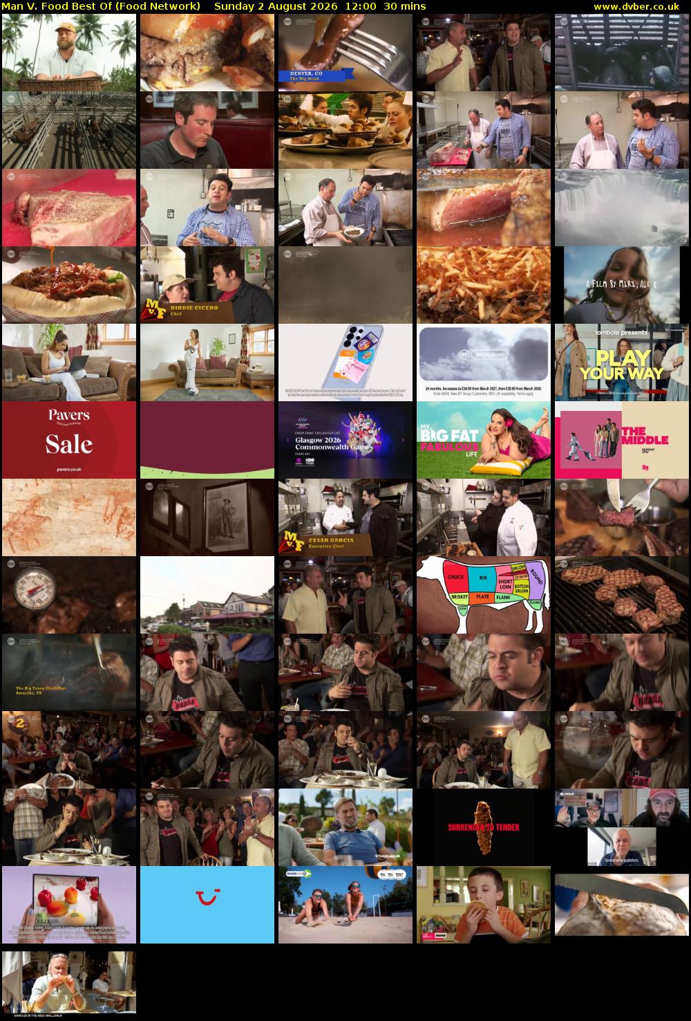 Man V. Food Best Of (Food Network) Sunday 2 August 2026 12:00 - 12:30