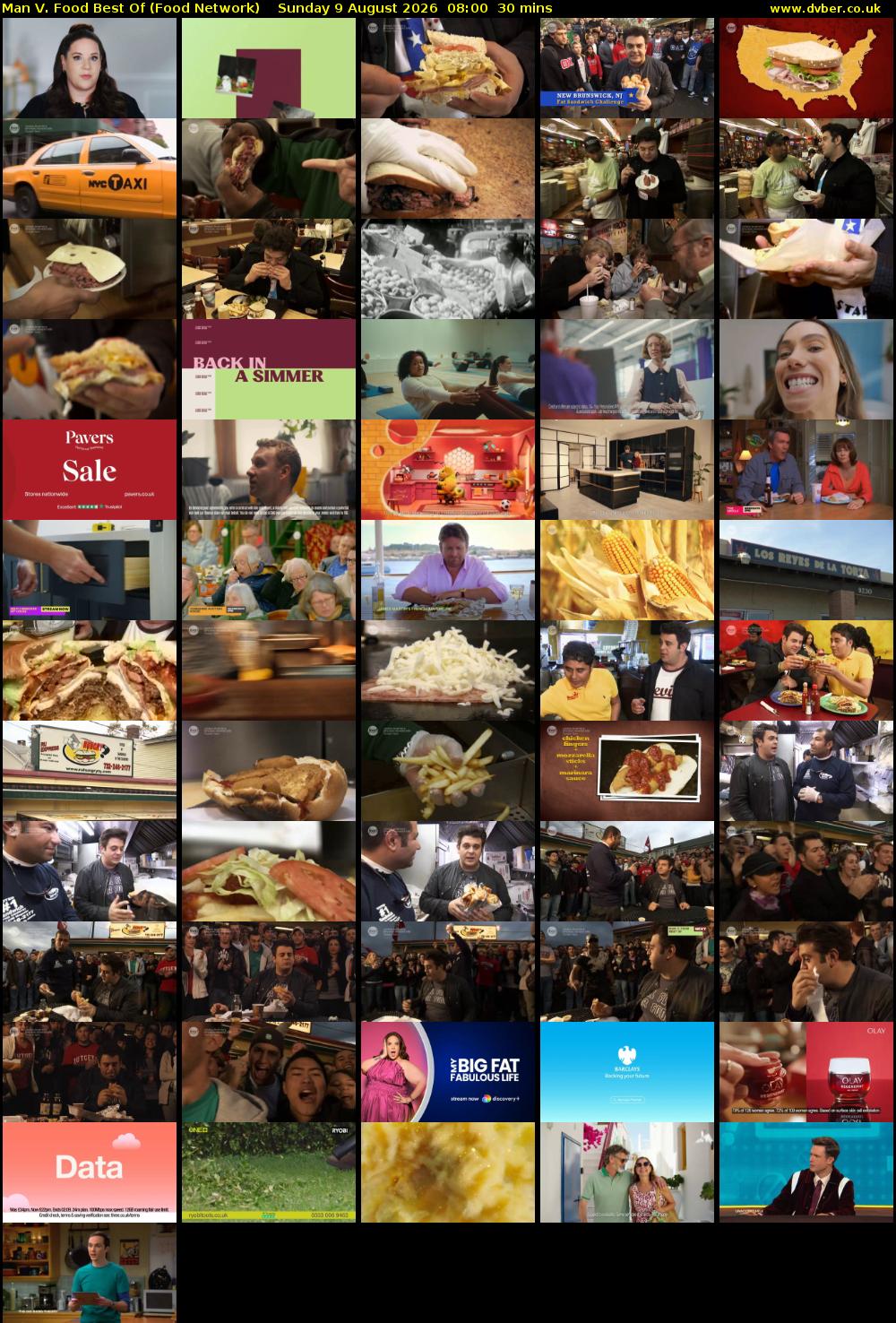 Man V. Food Best Of (Food Network) Sunday 9 August 2026 08:00 - 08:30