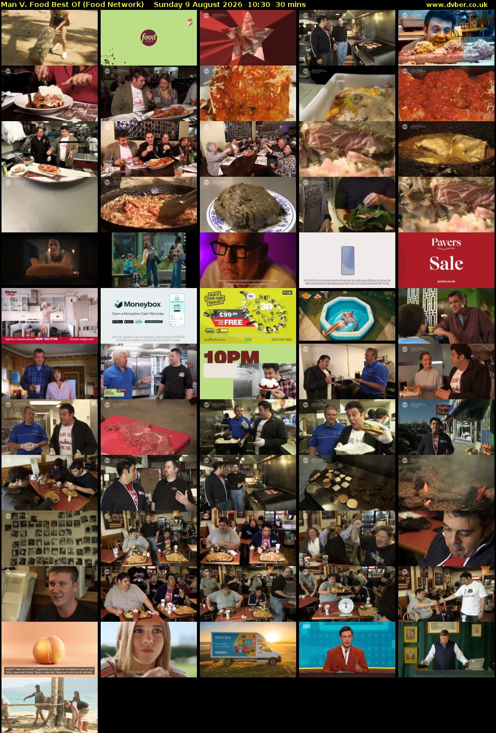 Man V. Food Best Of (Food Network) Sunday 9 August 2026 10:30 - 11:00