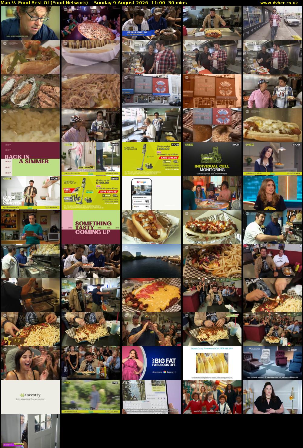 Man V. Food Best Of (Food Network) Sunday 9 August 2026 11:00 - 11:30