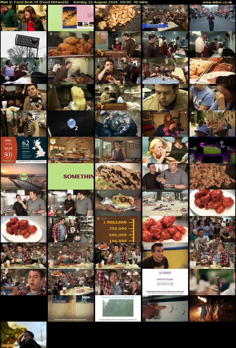 Man V. Food Best Of (Food Network) Sunday 16 August 2026 09:00 - 09:30