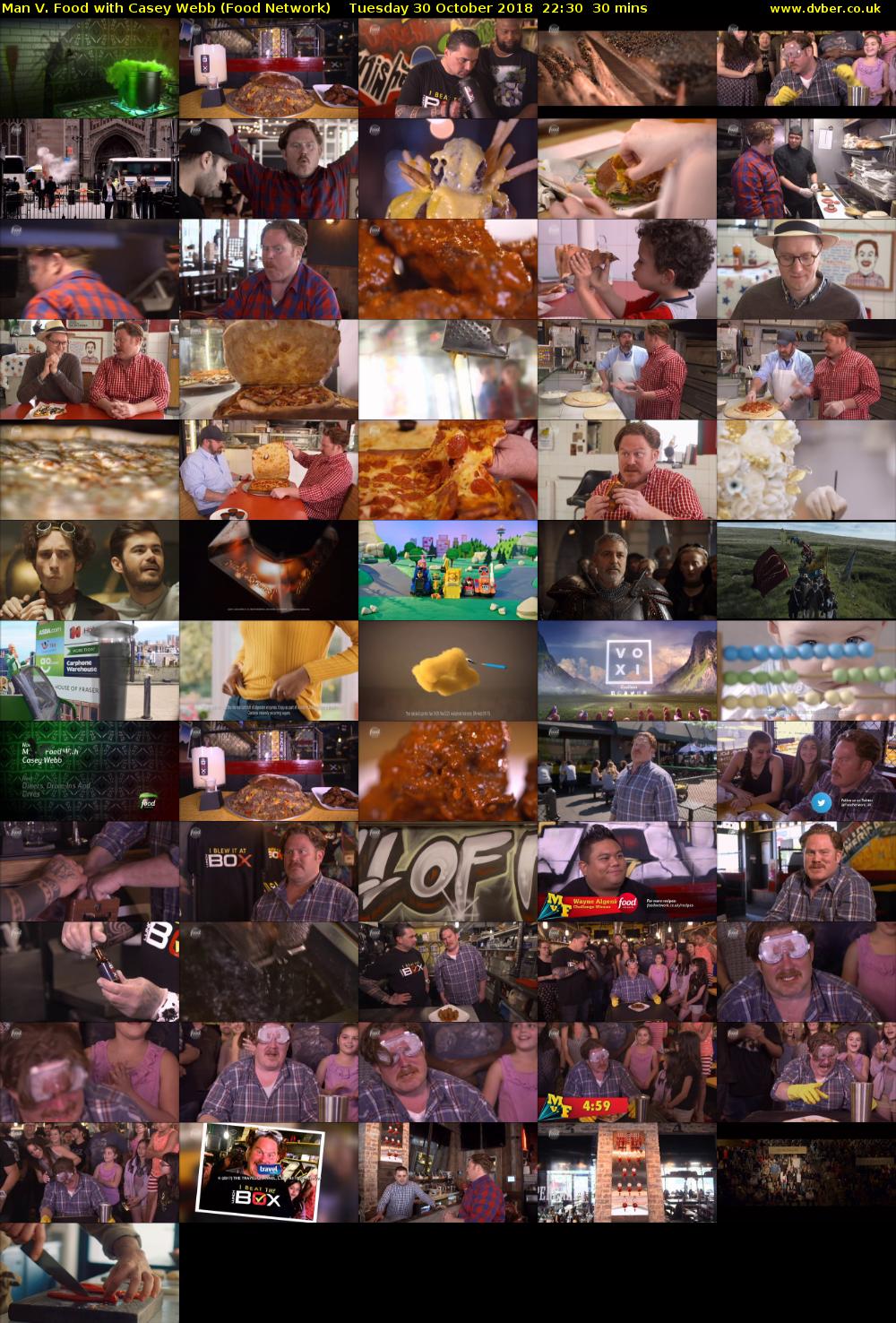 Man V. Food with Casey Webb (Food Network) Tuesday 30 October 2018 22:30 - 23:00