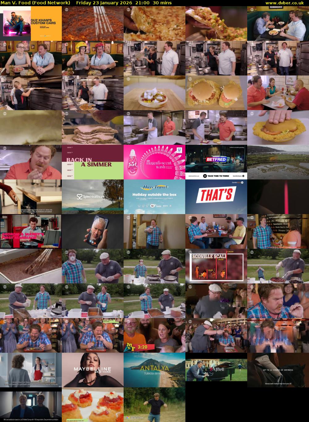 Man V. Food (Food Network) Friday 23 January 2026 21:00 - 21:30