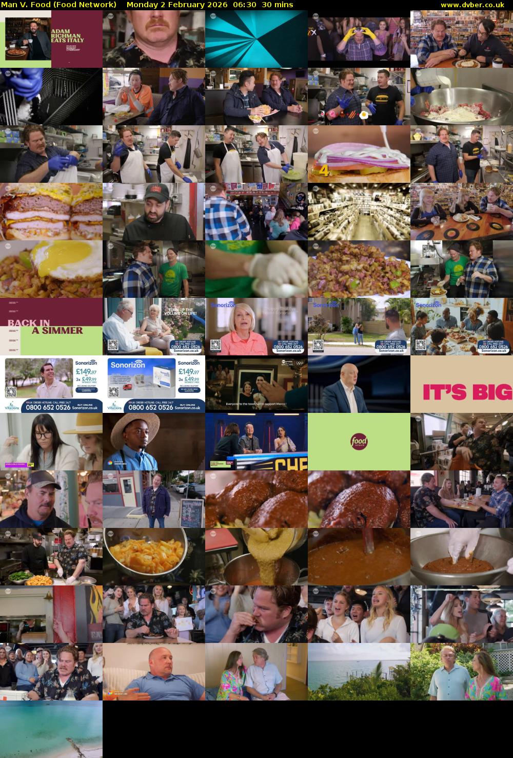 Man V. Food (Food Network) Monday 2 February 2026 06:30 - 07:00