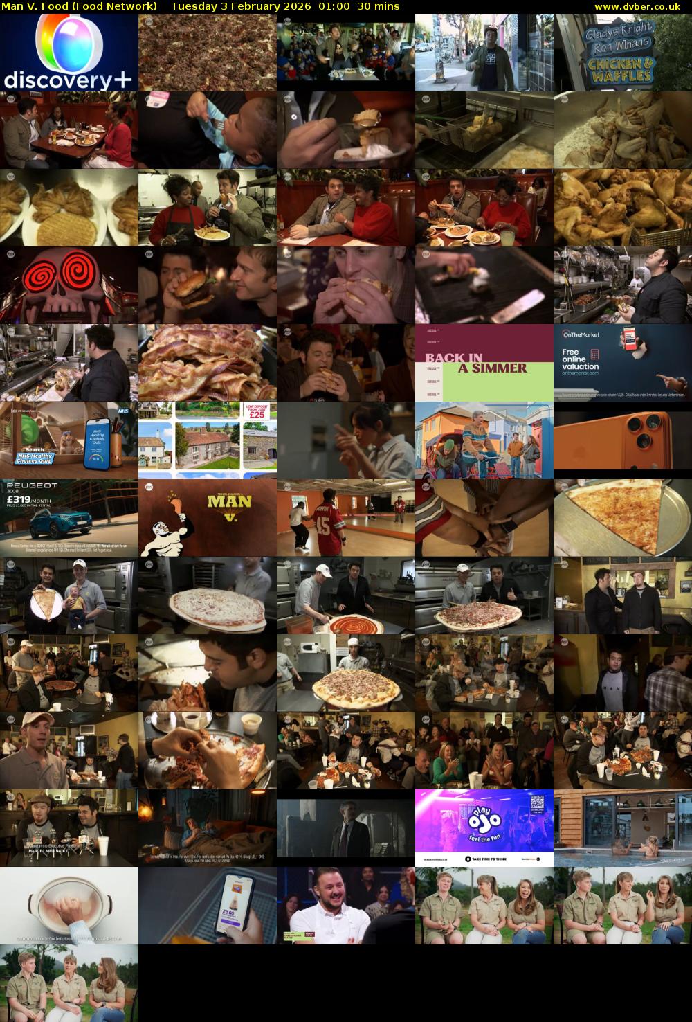 Man V. Food (Food Network) Tuesday 3 February 2026 01:00 - 01:30