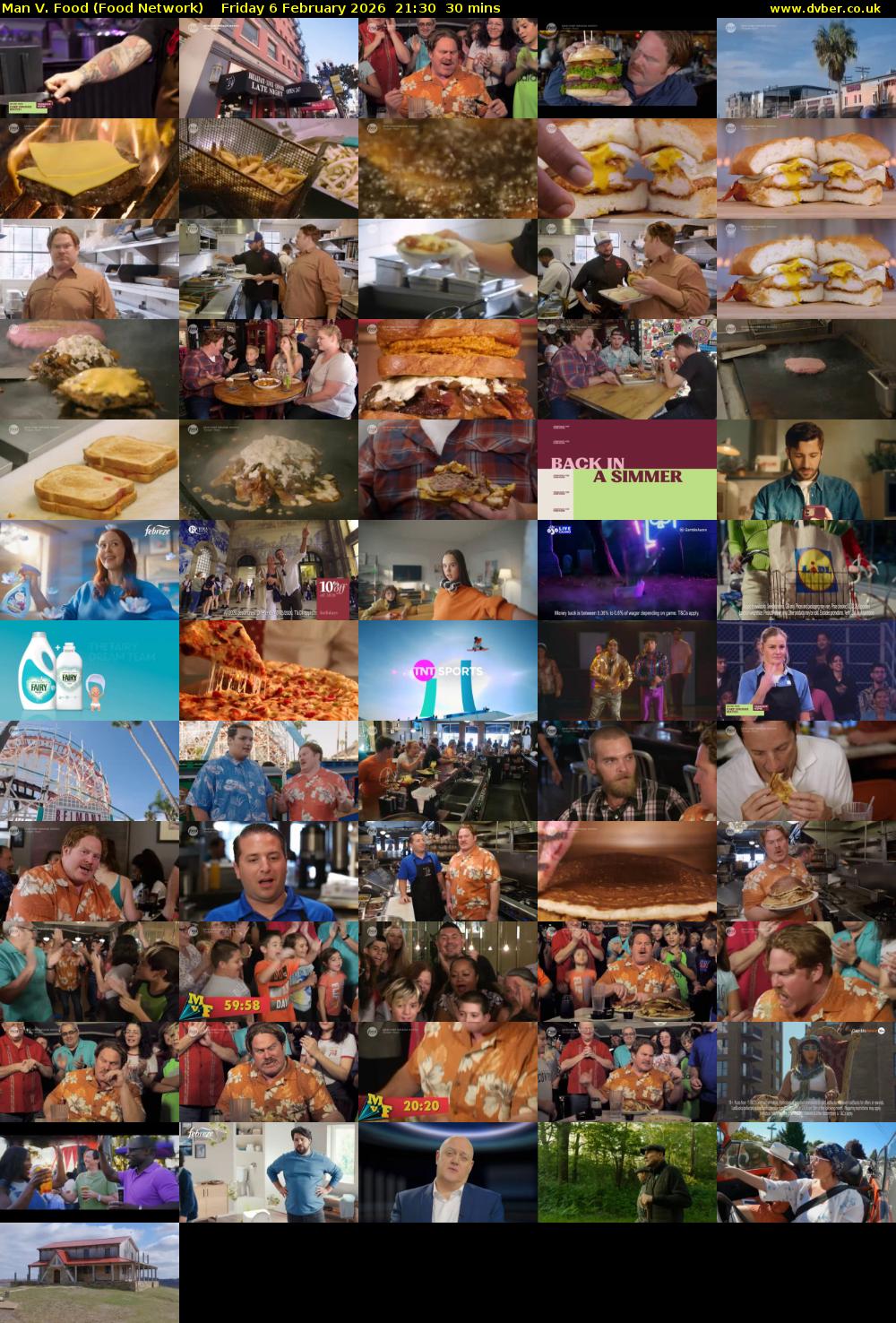 Man V. Food (Food Network) Friday 6 February 2026 21:30 - 22:00
