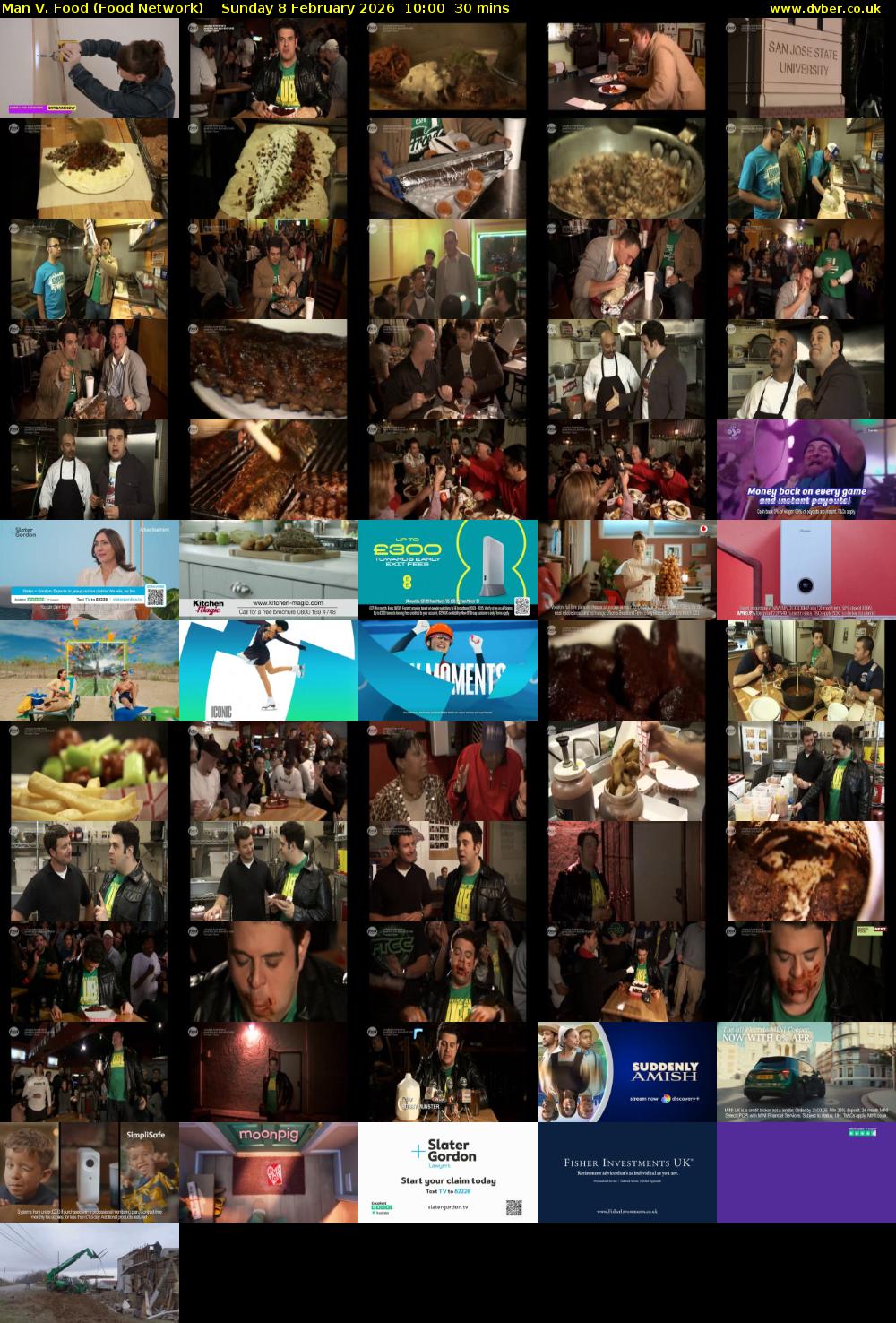 Man V. Food (Food Network) Sunday 8 February 2026 10:00 - 10:30