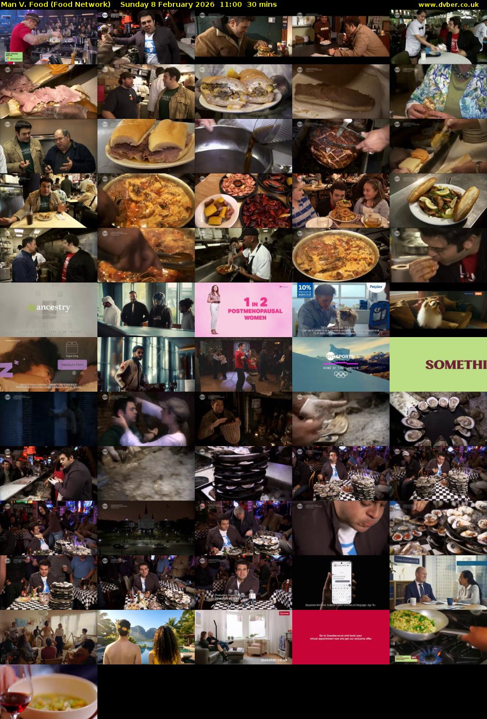Man V. Food (Food Network) Sunday 8 February 2026 11:00 - 11:30