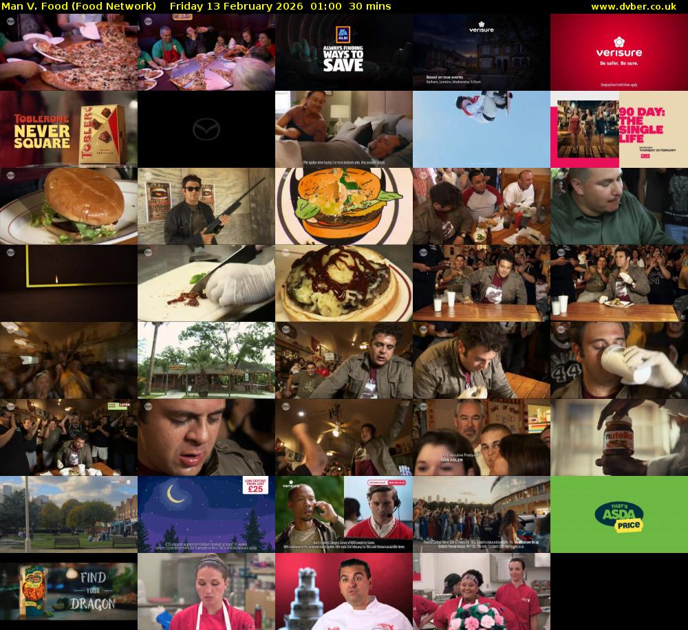 Man V. Food (Food Network) Friday 13 February 2026 01:00 - 01:30