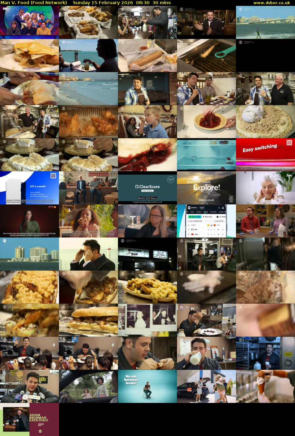 Man V. Food (Food Network) Sunday 15 February 2026 08:30 - 09:00