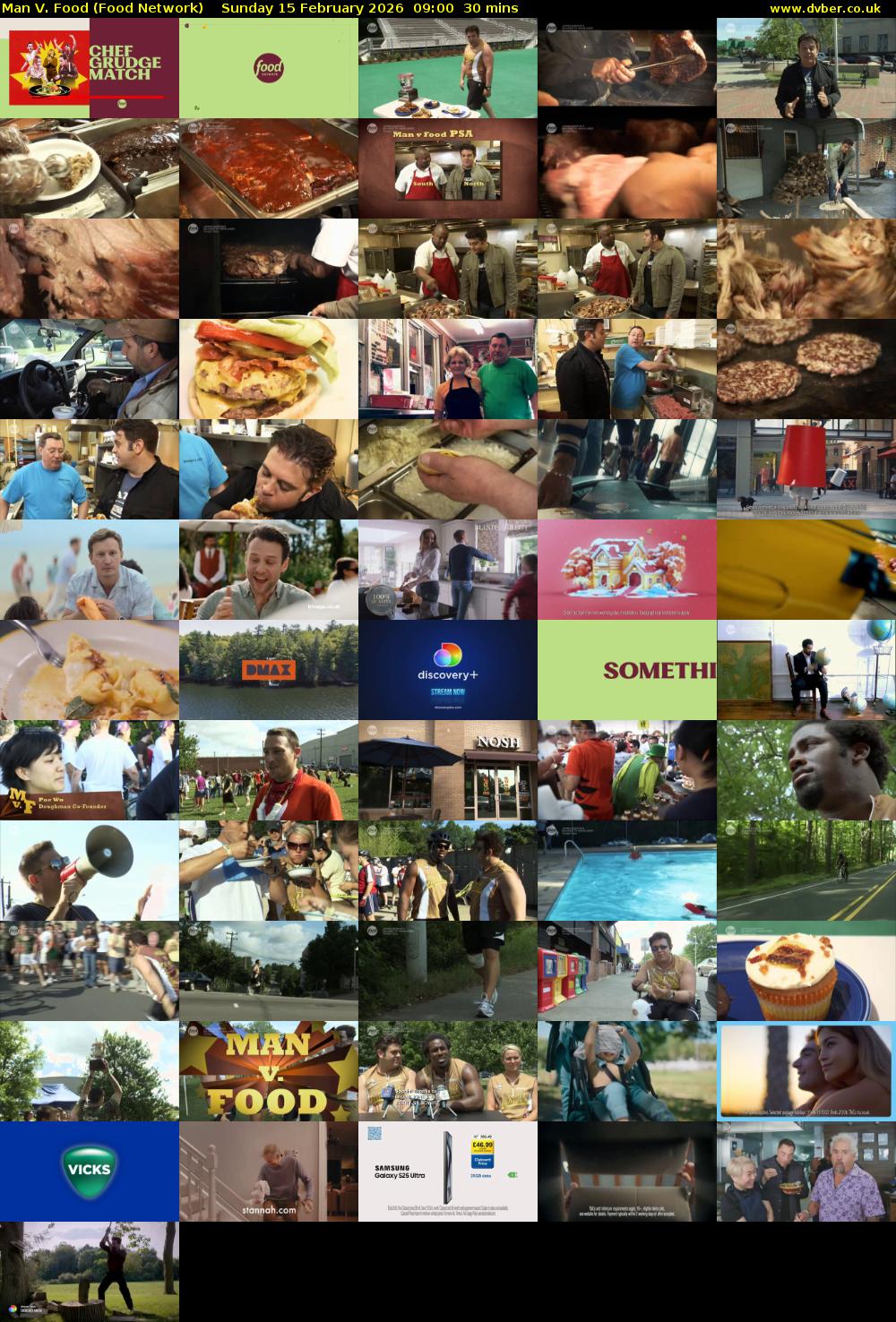 Man V. Food (Food Network) Sunday 15 February 2026 09:00 - 09:30