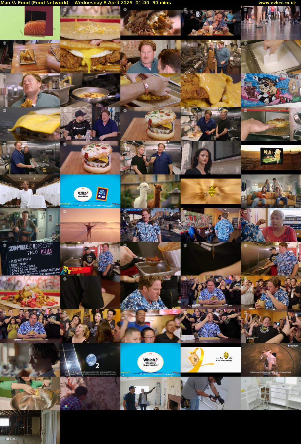 Man V. Food (Food Network) Wednesday 8 April 2026 01:00 - 01:30