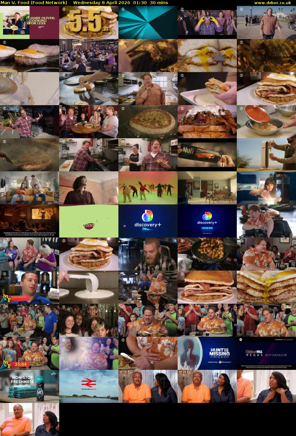 Man V. Food (Food Network) Wednesday 8 April 2026 01:30 - 02:00