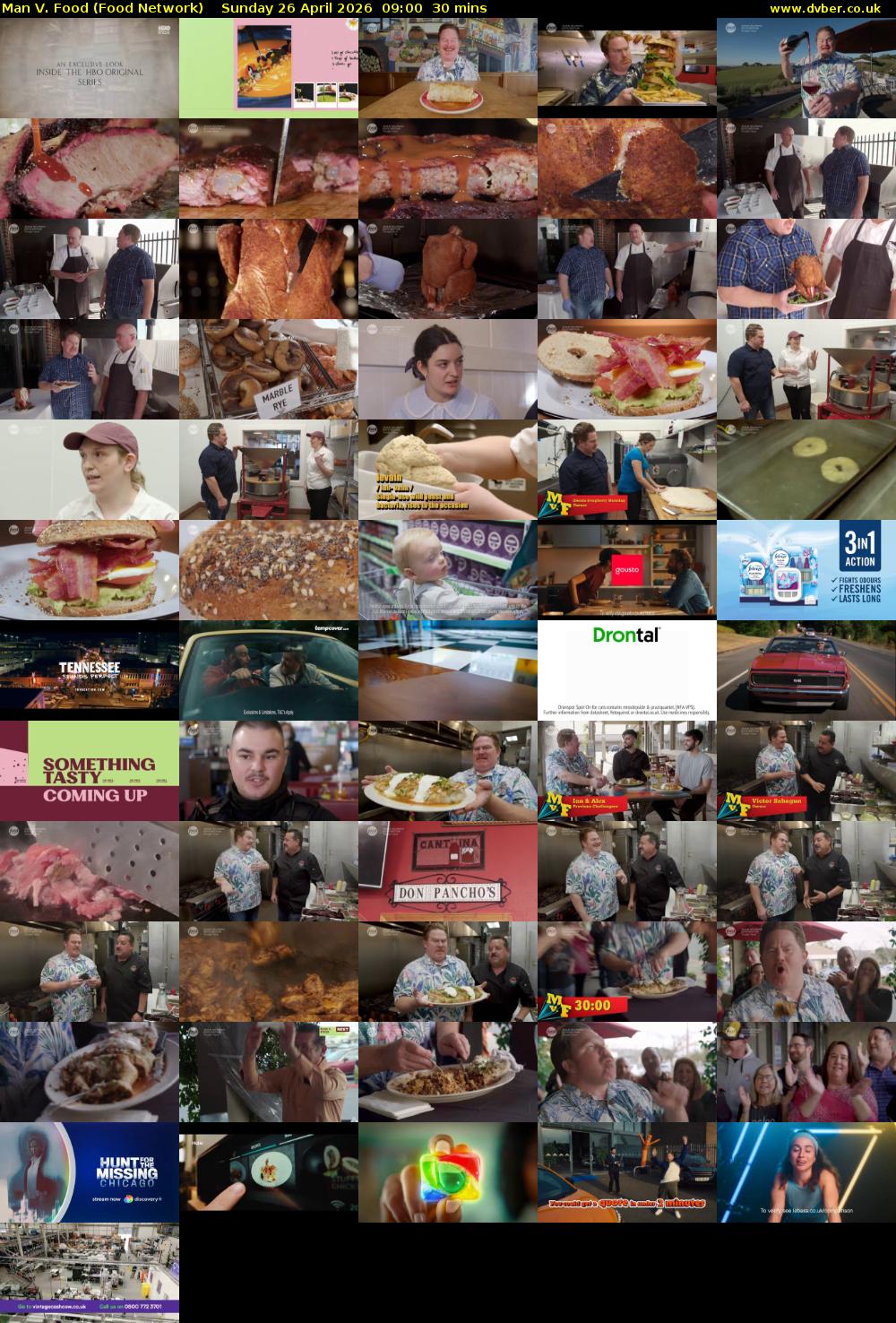 Man V. Food (Food Network) Sunday 26 April 2026 09:00 - 09:30