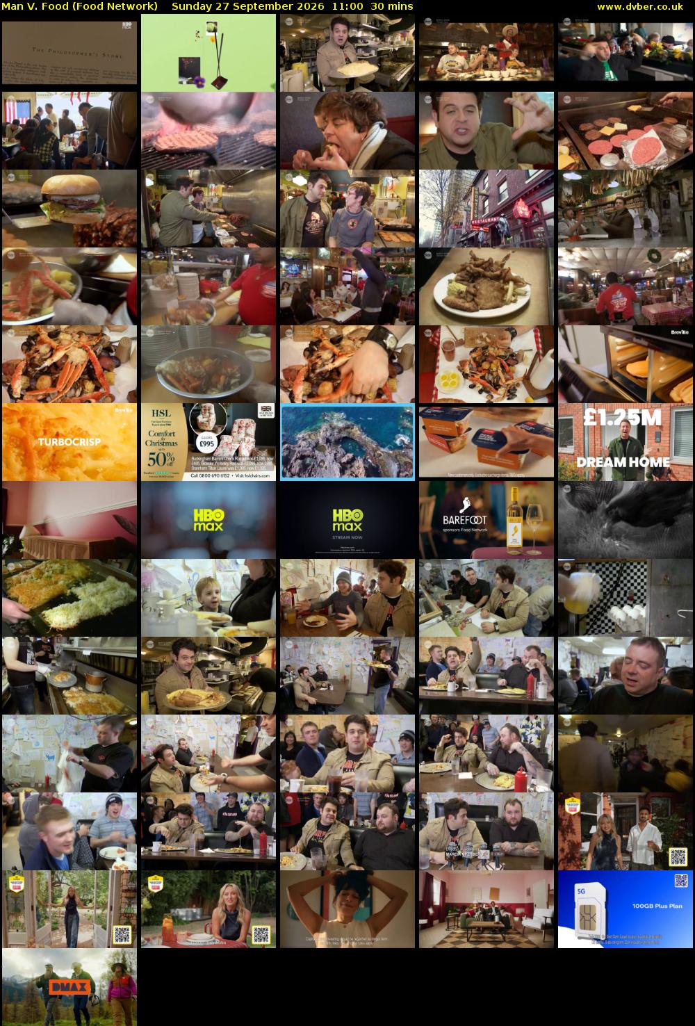 Man V. Food (Food Network) Sunday 27 September 2026 11:00 - 11:30