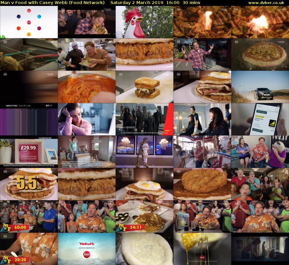 Man v Food with Casey Webb (Food Network) Saturday 2 March 2019 16:00 - 16:30