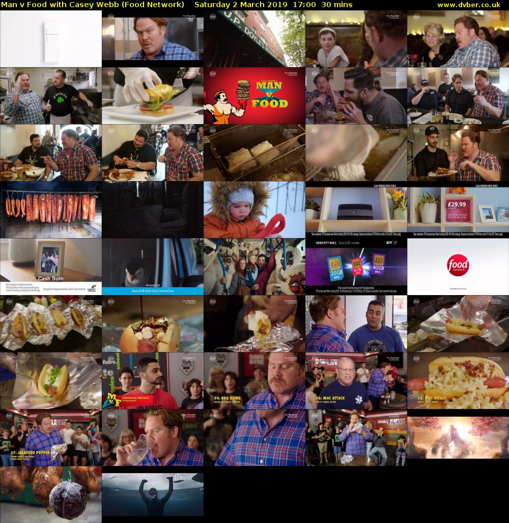 Man v Food with Casey Webb (Food Network) Saturday 2 March 2019 17:00 - 17:30