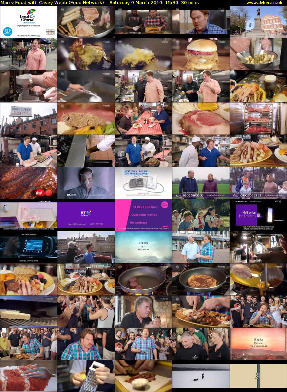 Man v Food with Casey Webb (Food Network) Saturday 9 March 2019 15:30 - 16:00