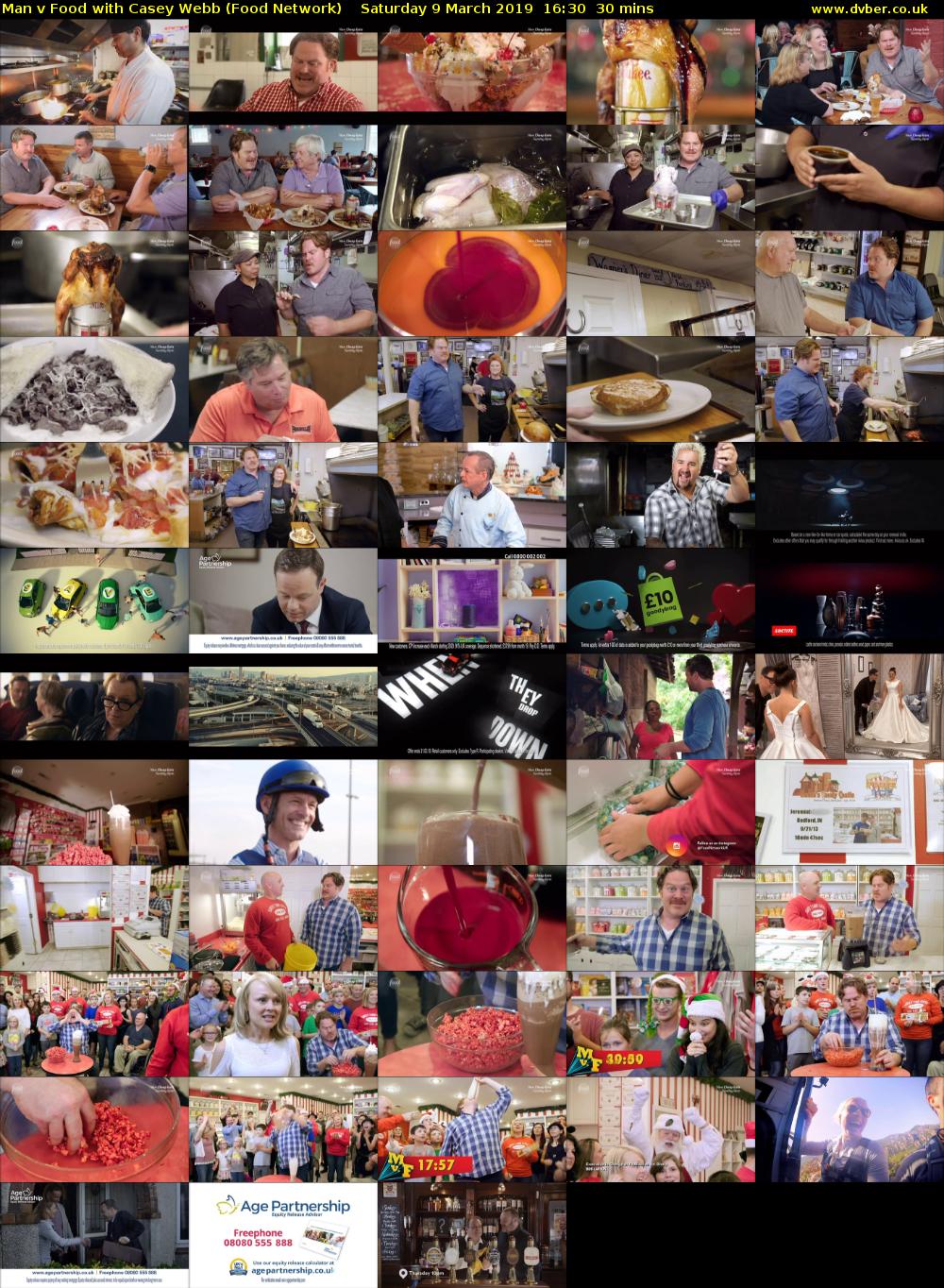 Man v Food with Casey Webb (Food Network) Saturday 9 March 2019 16:30 - 17:00