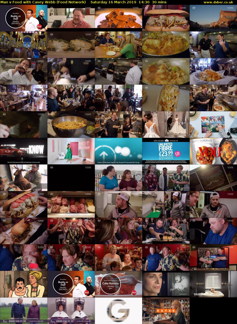 Man v Food with Casey Webb (Food Network) Saturday 16 March 2019 14:30 - 15:00