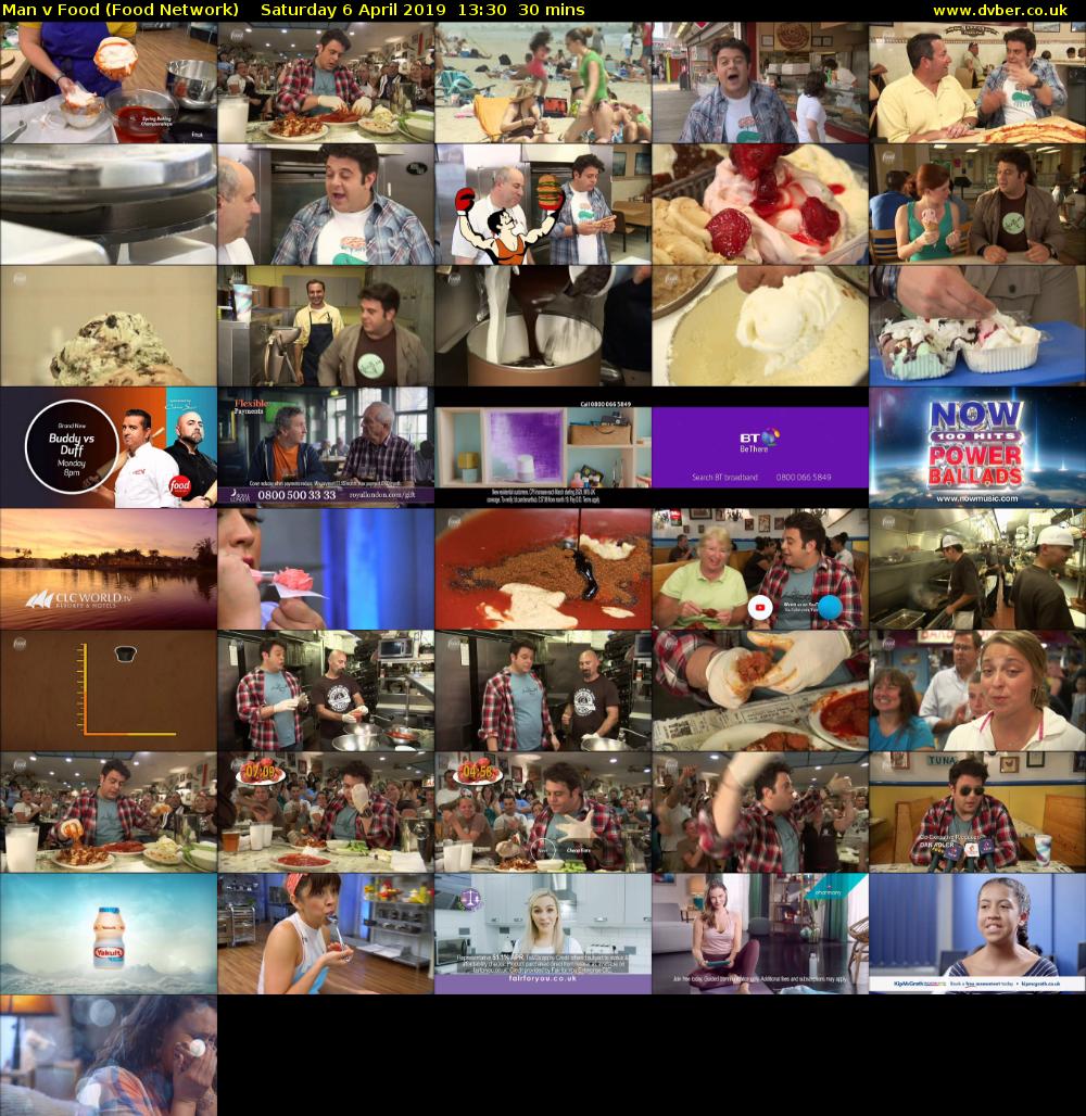 Man v Food (Food Network) Saturday 6 April 2019 13:30 - 14:00