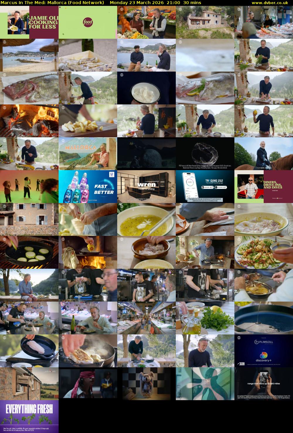 Marcus In The Med: Mallorca (Food Network) Monday 23 March 2026 21:00 - 21:30