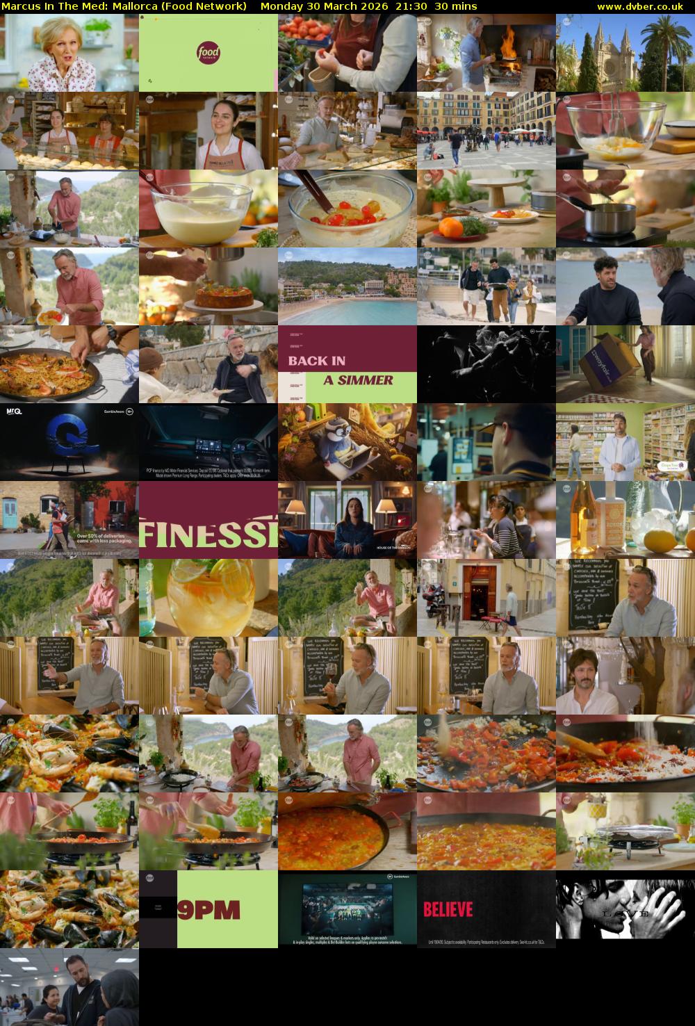 Marcus In The Med: Mallorca (Food Network) Monday 30 March 2026 21:30 - 22:00
