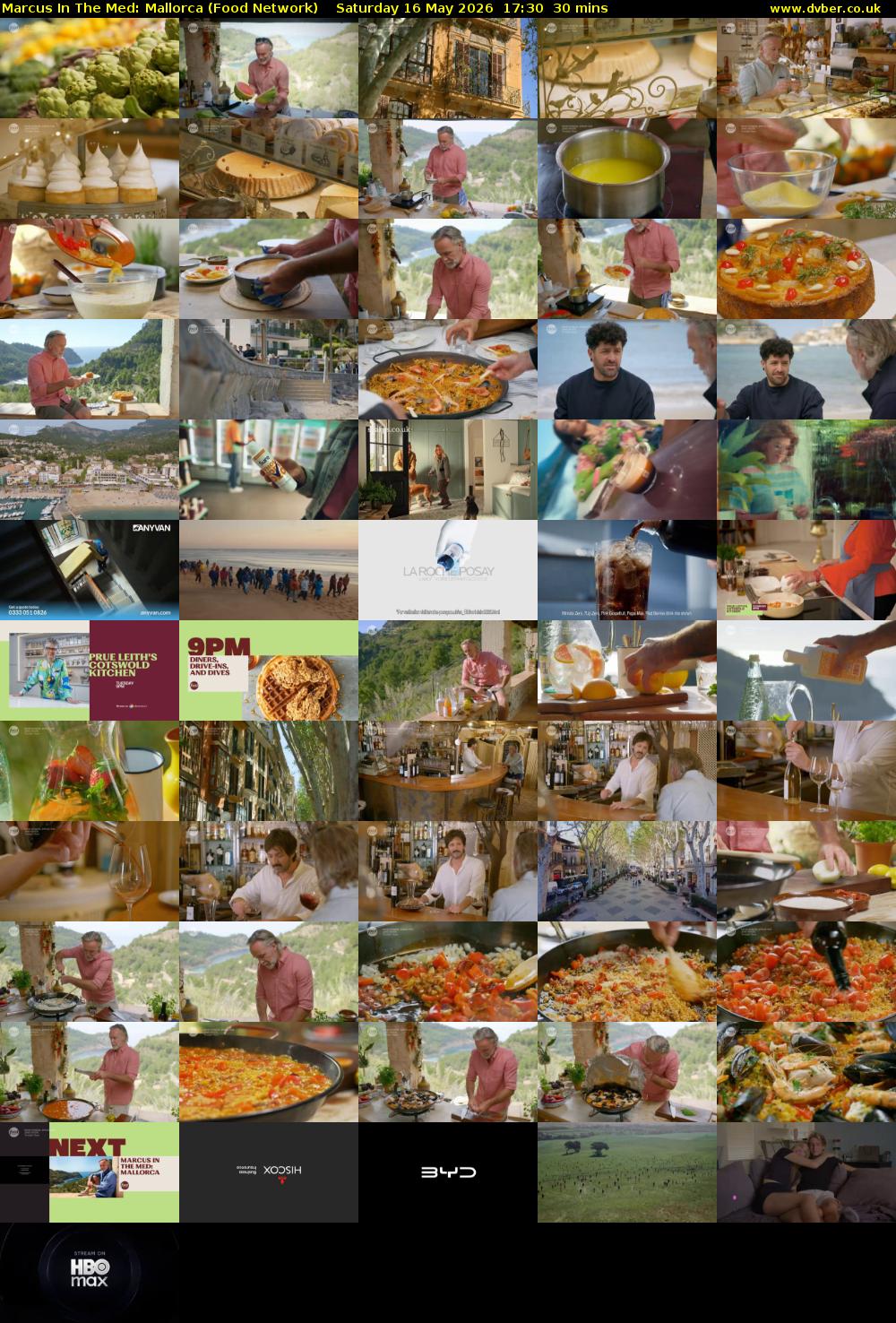 Marcus In The Med: Mallorca (Food Network) Saturday 16 May 2026 17:30 - 18:00