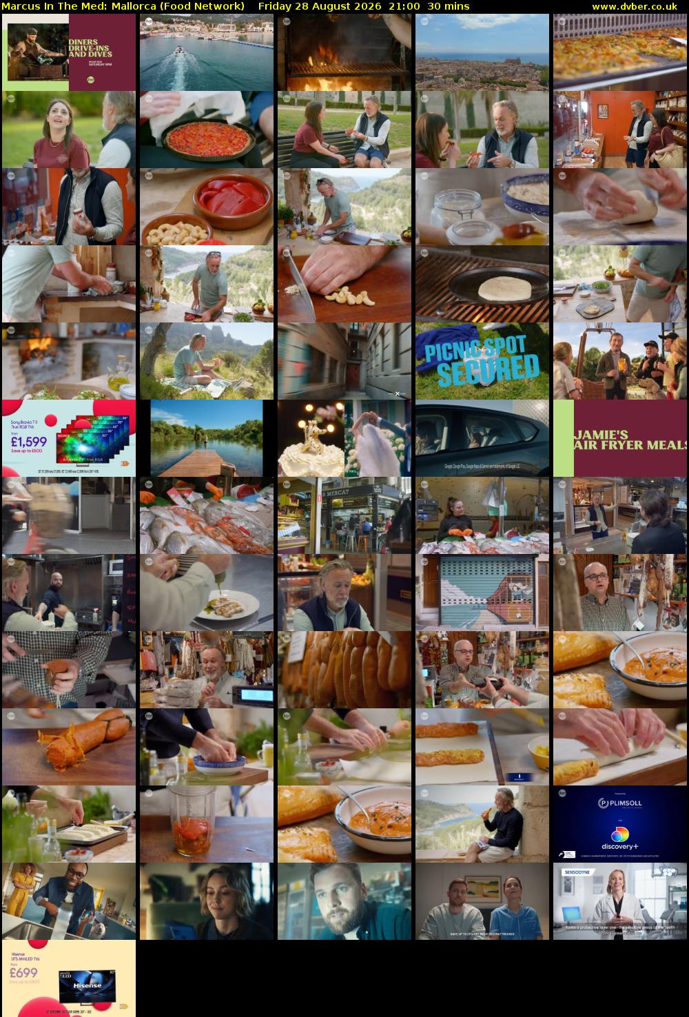 Marcus In The Med: Mallorca (Food Network) Friday 28 August 2026 21:00 - 21:30
