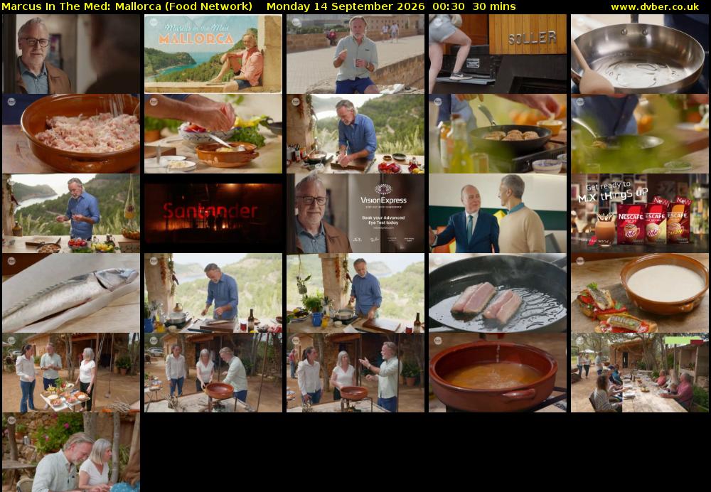 Marcus In The Med: Mallorca (Food Network) Monday 14 September 2026 00:30 - 01:00