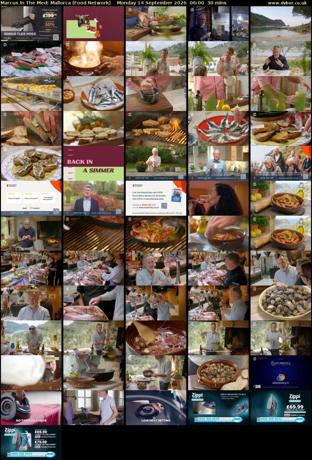 Marcus In The Med: Mallorca (Food Network) Monday 14 September 2026 06:00 - 06:30