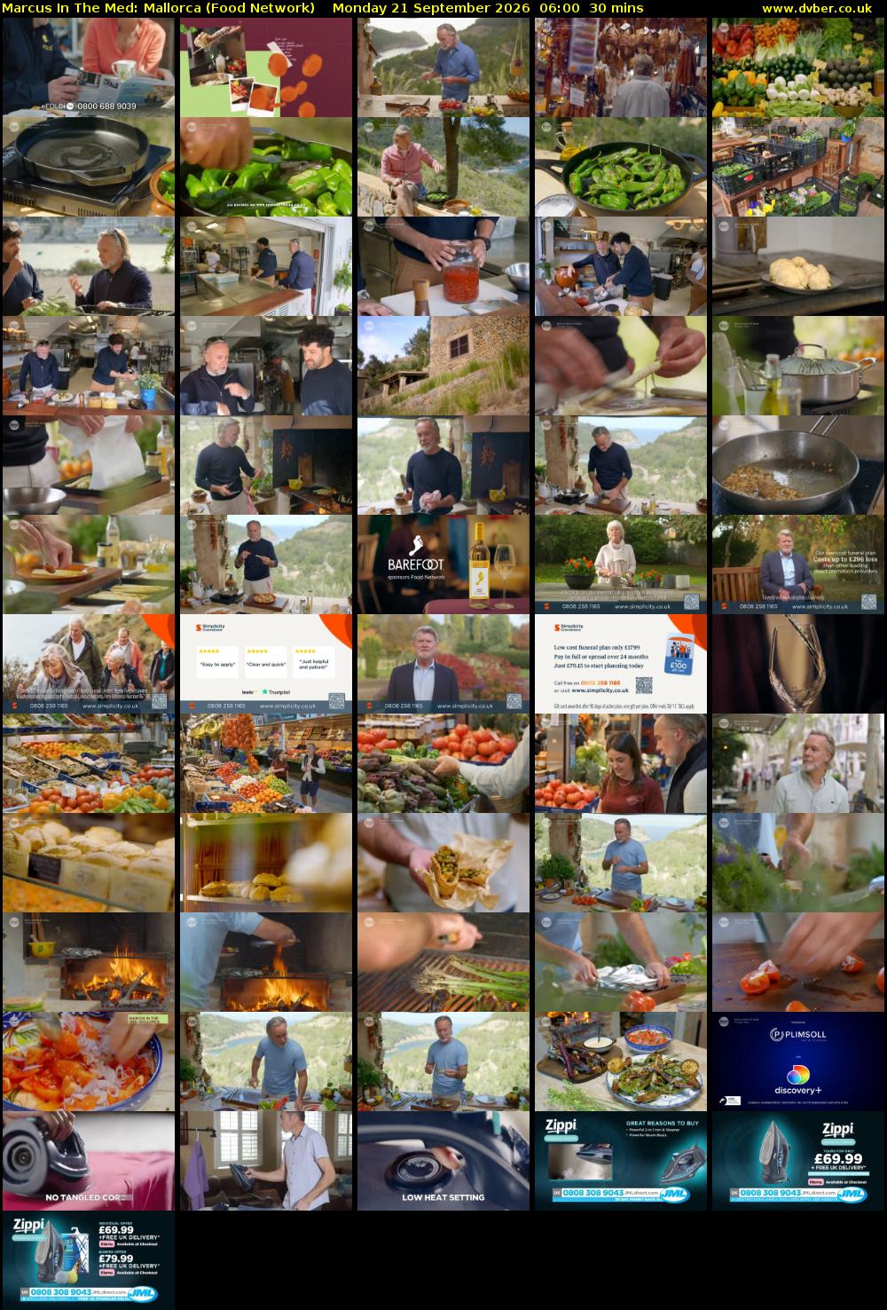 Marcus In The Med: Mallorca (Food Network) Monday 21 September 2026 06:00 - 06:30