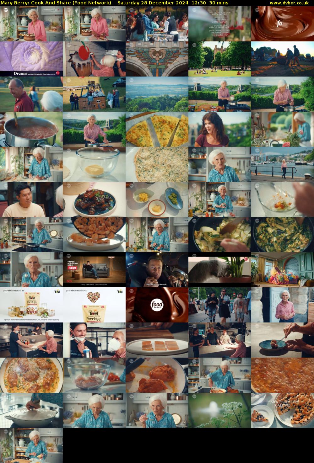 Mary Berry: Cook And Share (Food Network) Saturday 28 December 2024 12:30 - 13:00