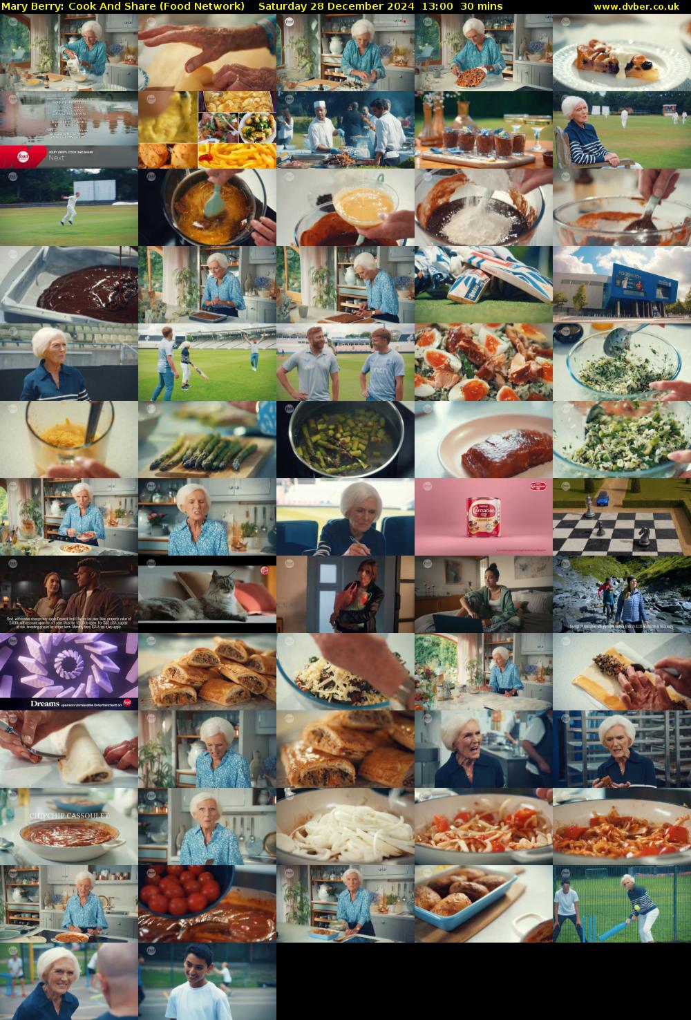 Mary Berry: Cook And Share (Food Network) Saturday 28 December 2024 13:00 - 13:30