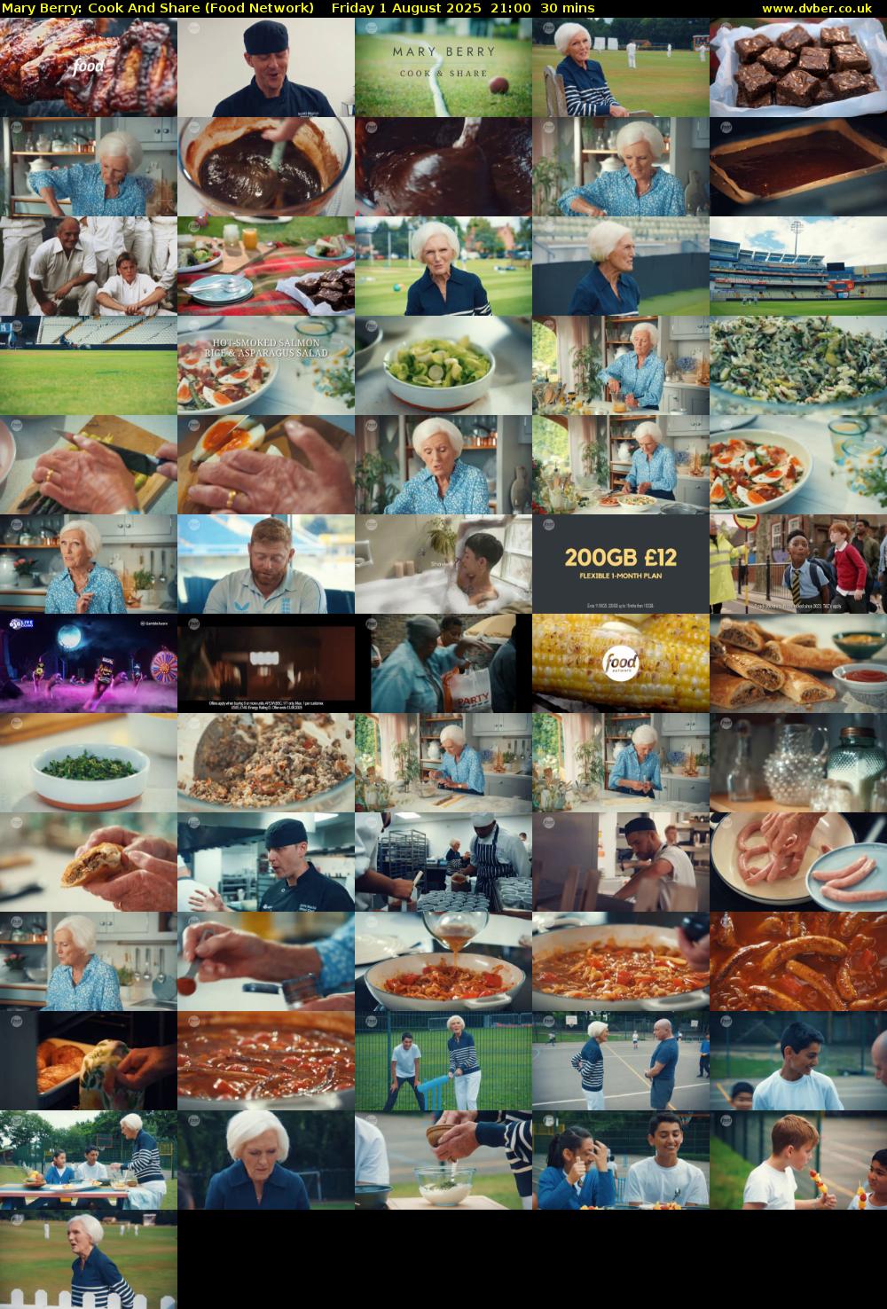 Mary Berry: Cook And Share (Food Network) Friday 1 August 2025 21:00 - 21:30
